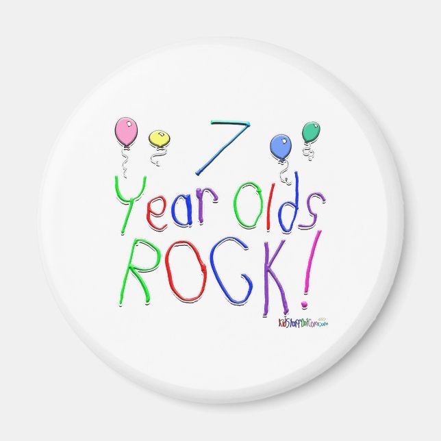 Rocher à 7 ans ! Magnet (Devant)