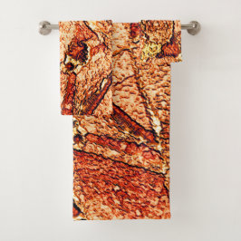 Rocher volcanique peint en rouge orange