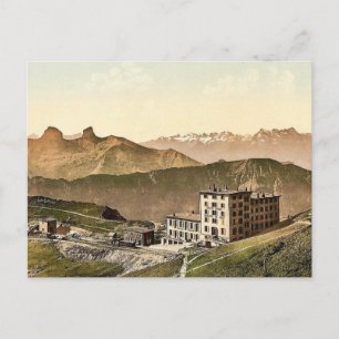 Rochers de Naye Grand Hotel und Eisenbahn, Genf Postkarte