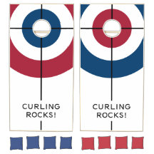 Roches de curling Ensemble de Cornhole - Rouge/Ble