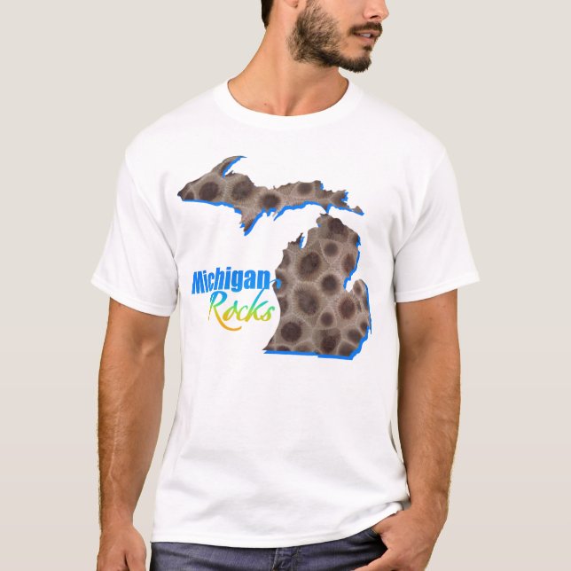 Roches du Michigan | T-shirt motif en pierre de Pe (Devant)