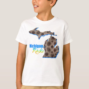 Roches du Michigan T-shirt motif en pierre de Pe