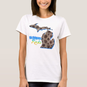 Roches du Michigan   T-shirt motif en pierre de Pe
