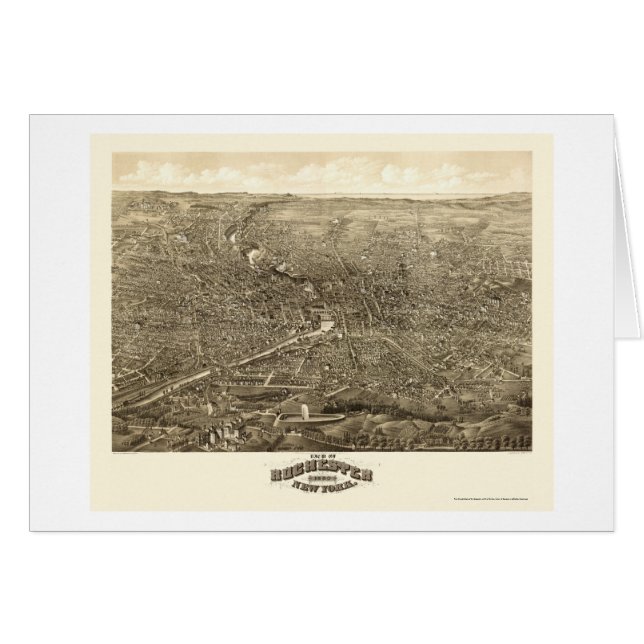 Rochester, carte panoramique de NY - 1880 (Devant horizontal)