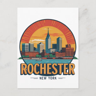 Rochester City Skyline New York USA Postkarte
