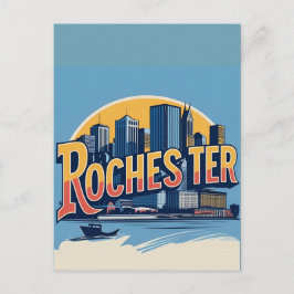 Rochester City Skyline New York USA Postkarte