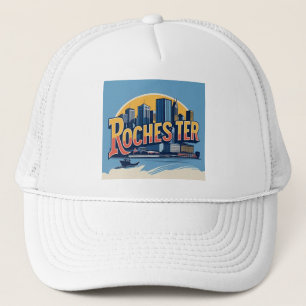 Rochester City Skyline New York USA Truckerkappe
