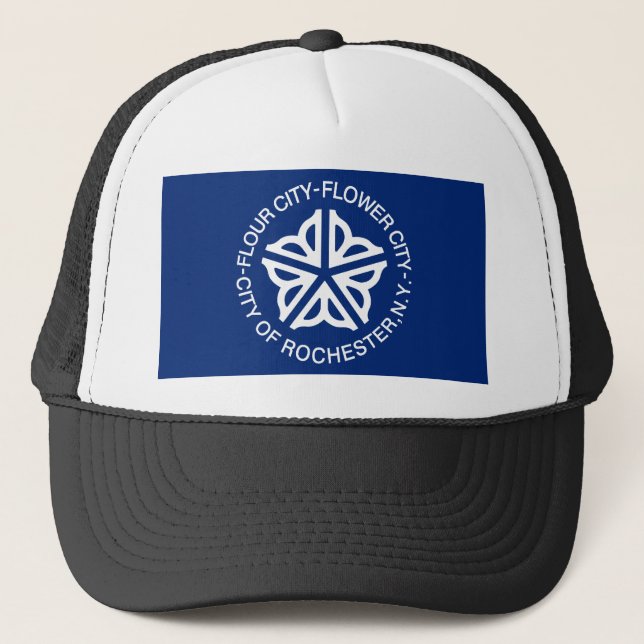 Rochester-Flagge Truckerkappe (Vorderseite)