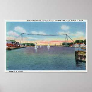 Rochester-Hafen und NY Marinemiliz Poster