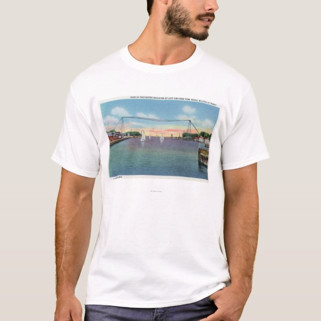Rochester-Hafen und NY Marinemiliz T-Shirt (Vorderseite)