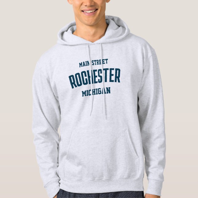 Rochester Michigan Printed Hoodie (Vorderseite)