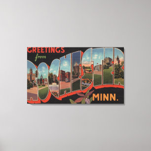 Rochester, Minnesota - große Buchstabe-Szenen 2 Leinwanddruck