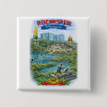 Rochester MN Minnesota Wahrzeichen Knopf