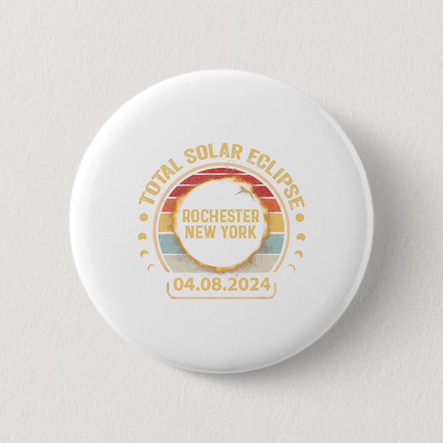 Rochester New York Ny Total Solar Eclipse Party 20 Button (Vorderseite)