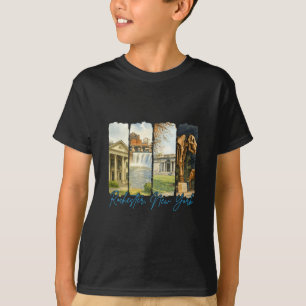 Rochester New York Reisende Pinselstrich-Souvenir T-Shirt