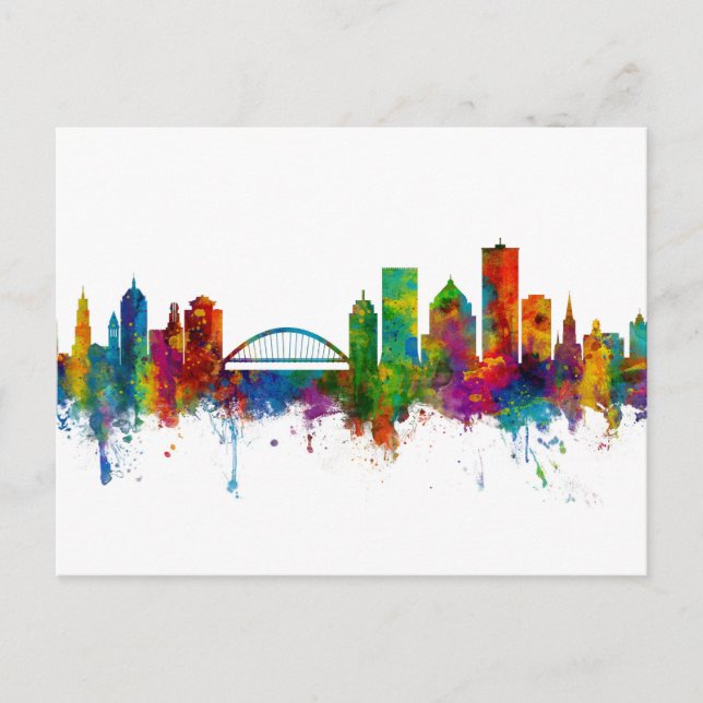 Rochester New York Skyline Postkarte (Vorderseite)