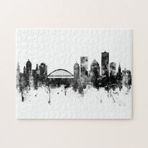 Rochester New York Skyline Schwarz-weiß