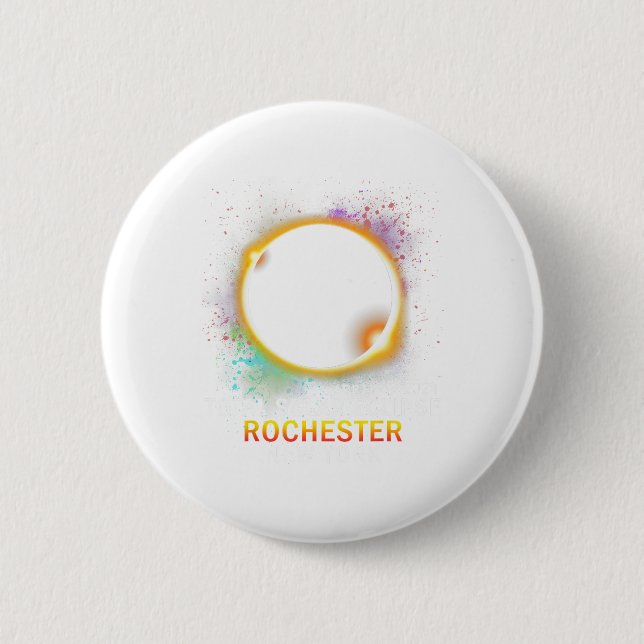 Rochester New York Total Solar Eclipse 8. April 20 Button (Vorderseite)