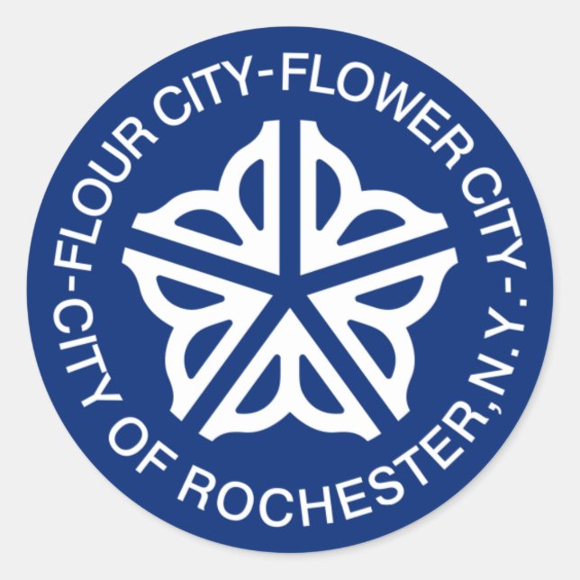 Rochester, New York, Vereinigte Staaten Runder Aufkleber (Vorderseite)