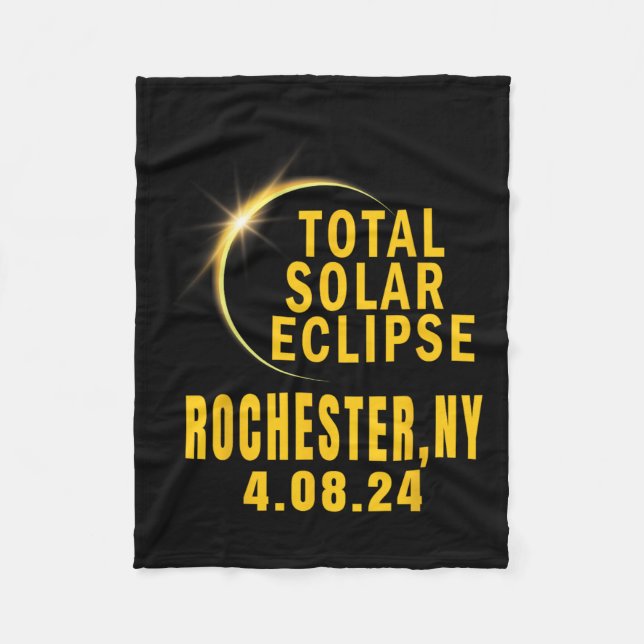 Rochester Ny Solar Eclipse 2024 Total Solar Eclips Fleecedecke (Vorderseite)