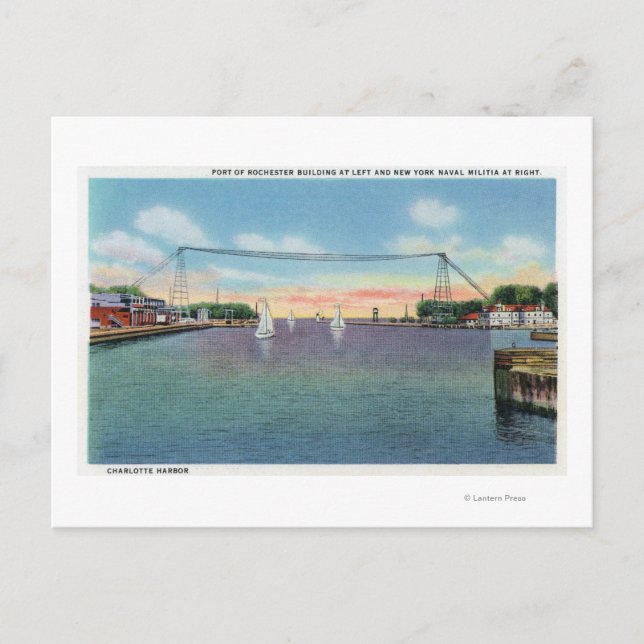 Rochester Port und NY Naval Militia Postkarte (Vorderseite)