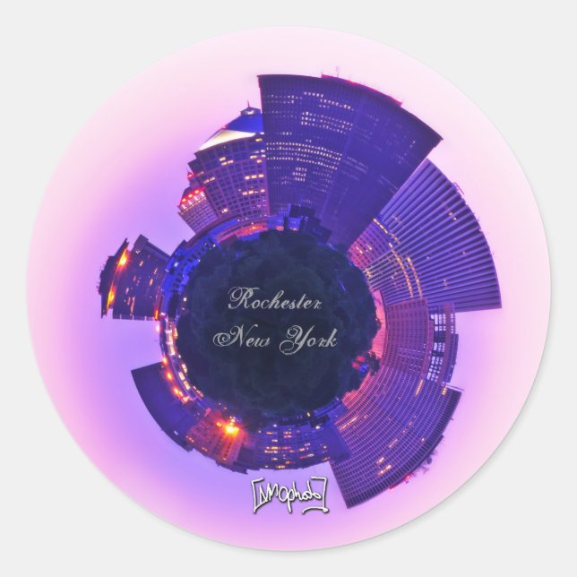 Rochester Runder Aufkleber (Vorderseite)