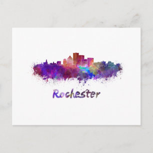 Rochester skyline im Watercolor Postkarte