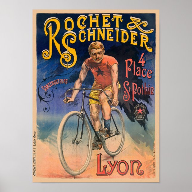 Rochet & Schneider France Poster vintage 1890 (Devant)