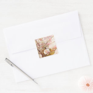 Rock A Bye Baby Kinderreim Baby Shower  Quadratischer Aufkleber