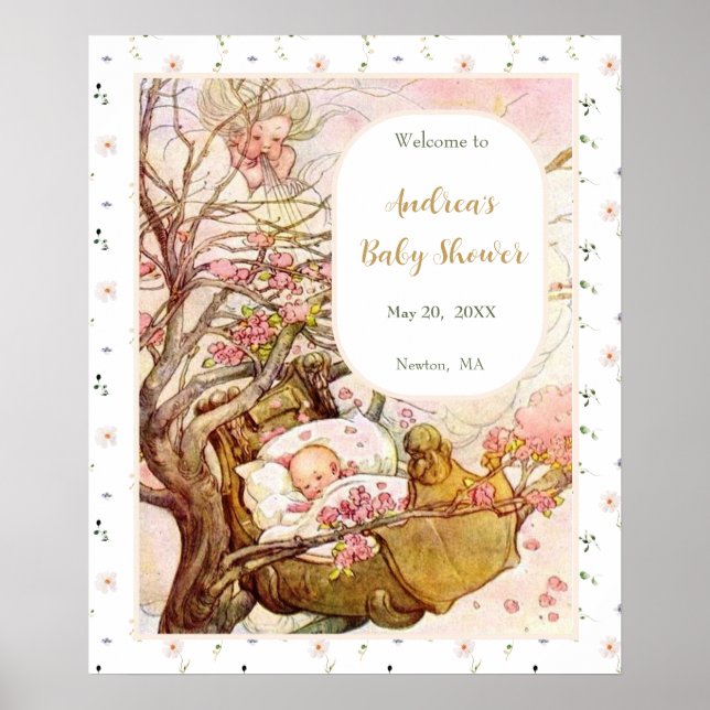 Rock A Bye Baby Kinderzimmer Rhyme Baby Dusche Emp Poster (Vorne)