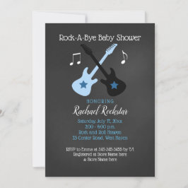 Rock a Bye Guitar Rock Star Baby shower Invitation