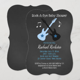 Rock a Bye Guitar Rock Star Baby shower Invitation