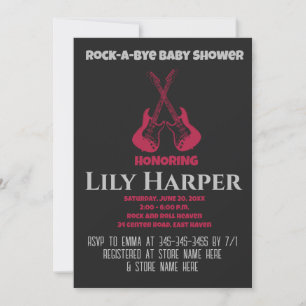 Rock a Bye Guitar Rock Star Kinderdusche Einladung