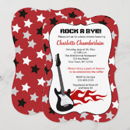 Rock a Bye Red Rock Star Gitarrendusche Einladung