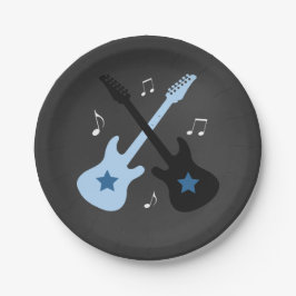 Rock a Bye Rock star Baby Shower Paper Plate Pappteller