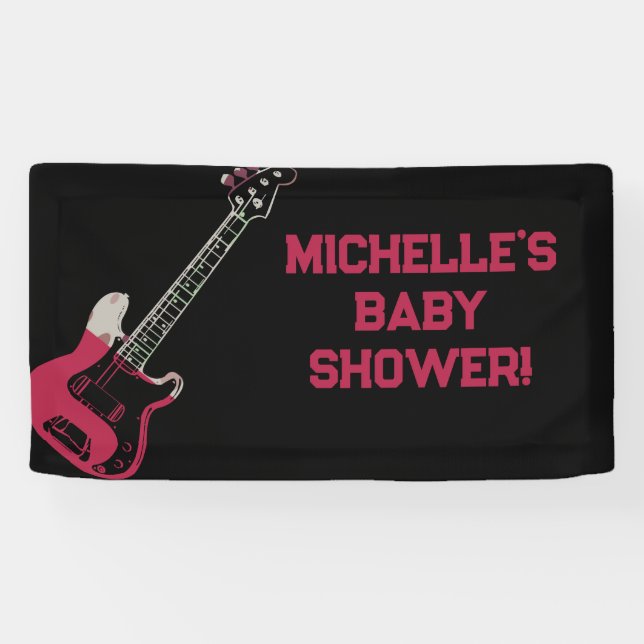Rock a Bye Rock Star Gitarre Baby Showbanner Banner (Horizontal)