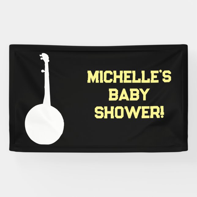 Rock a Bye Rock Star Guitare Baby shower bannière (Horizontal)