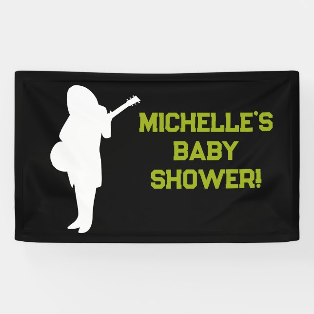 Rock a Bye Rock Star Guitare Baby shower bannière (Horizontal)