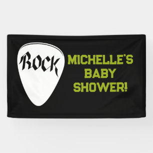 Rock a Bye Rock Star Guitare Baby shower bannière