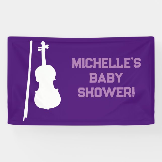 Rock a Bye Rock Star Guitare Baby shower bannière (Horizontal)