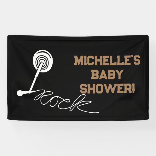 Rock a Bye Rock Star Guitare Baby shower bannière (Horizontal)