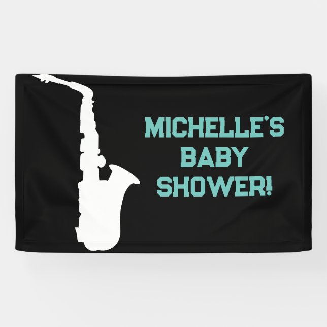 Rock a Bye Rock Star Guitare Baby shower bannière (Horizontal)