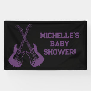 Rock a Bye Rock Star Guitare Baby shower bannière