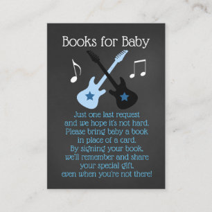 Rock a Bye Rockstar Baby Showbook Request Cards Begleitkarte