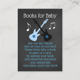 Rock a Bye Rockstar Baby Showbook Request Cards Begleitkarte
