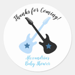 Rock a bye Rockstar Baby Shower Favor Aufkleber
