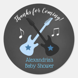 Rock a bye Rockstar Baby shower Favoriser Stickers