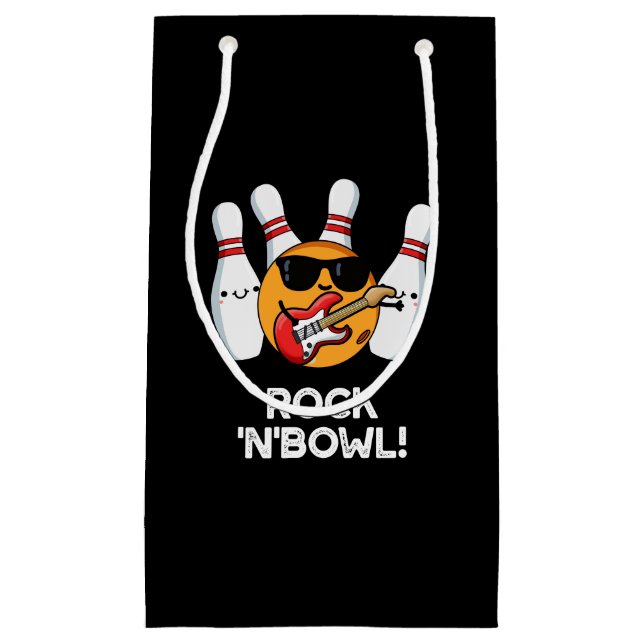 Rock and Bowl Funny Bowling Puck Dark BG Kleine Geschenktüte (Vorderseite)