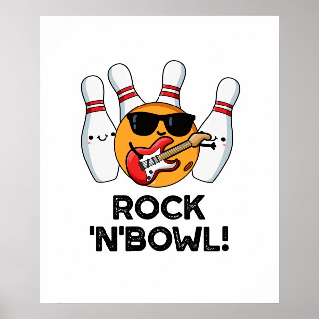 Rock and Bowl Niedlicher Bowling Puff Poster (Vorne)