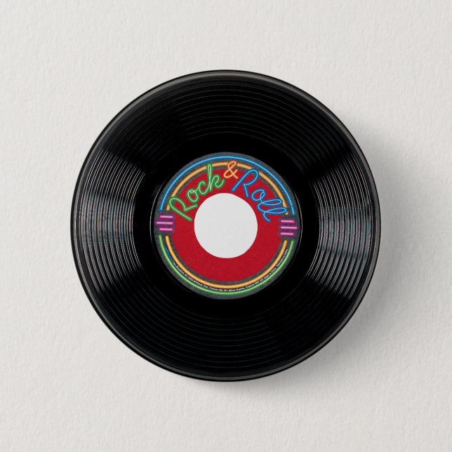 Rock and Roll 45 rpm Record Button (Vorderseite)